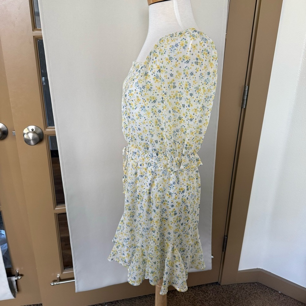 Mi Ami Womens Small Floral‎ Square Neck Short Mini Dress - Picture 4 of 9